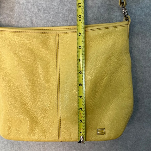 The Sak Yellow Leather Purse Medium Size Multiple Pocket Adjustable Strap - Picture 5 of 13